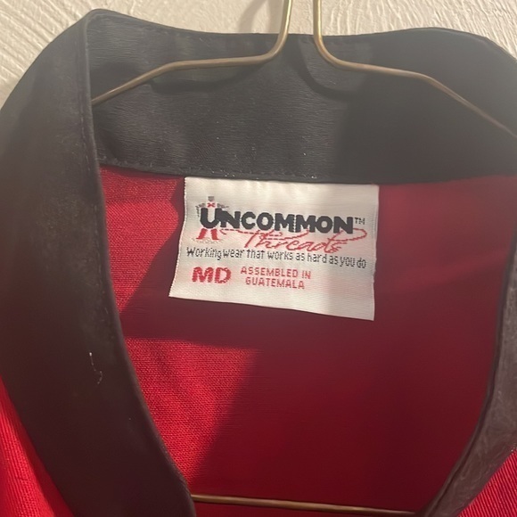 Uncommon Thread Bristol Chef Career Short Sl Coat #0423‎ Red & Black New Sz MD - Picture 4 of 4